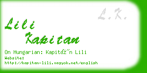 lili kapitan business card